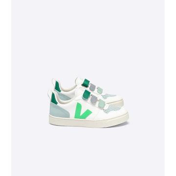 Veja V-10 CHROMEFREE Sneakers Kinderen White/Green | NL 846NWY